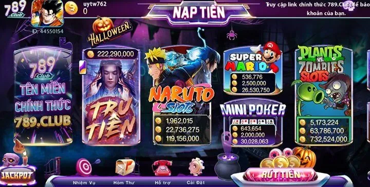 Sự đa dạng của kho game nổ hũ 789Club