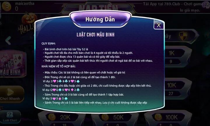 Giới thiệu game đổi thưởng Mậu binh 789Club