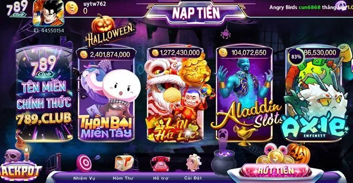 Giới thiệu sảnh game Nổ Hũ 789Club 