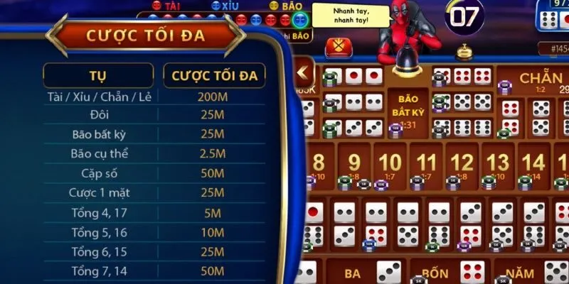 Sicbo 789Club mang đến nhiều lựa chọn cược với tỷ lệ trả thưởng đa dạng