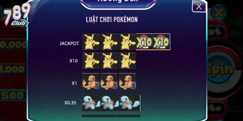 Hướng dẫn cách chơi game nổ hũ Pokemon 789Club