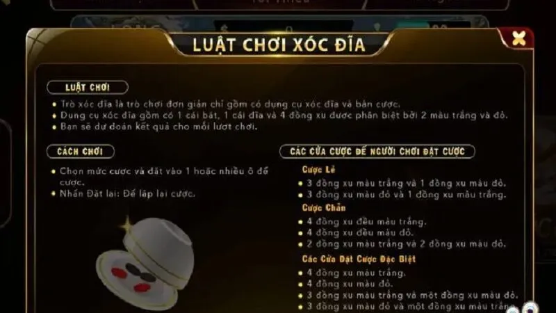 Luật chơi chi tiết của tựa game đổi thưởng Xóc đĩa 789Club